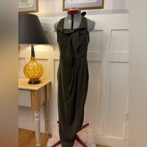 Shona Joy Dark Green Strapless Dress Size 6